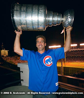 Chelios with Stanley Cup (Hockey Player)